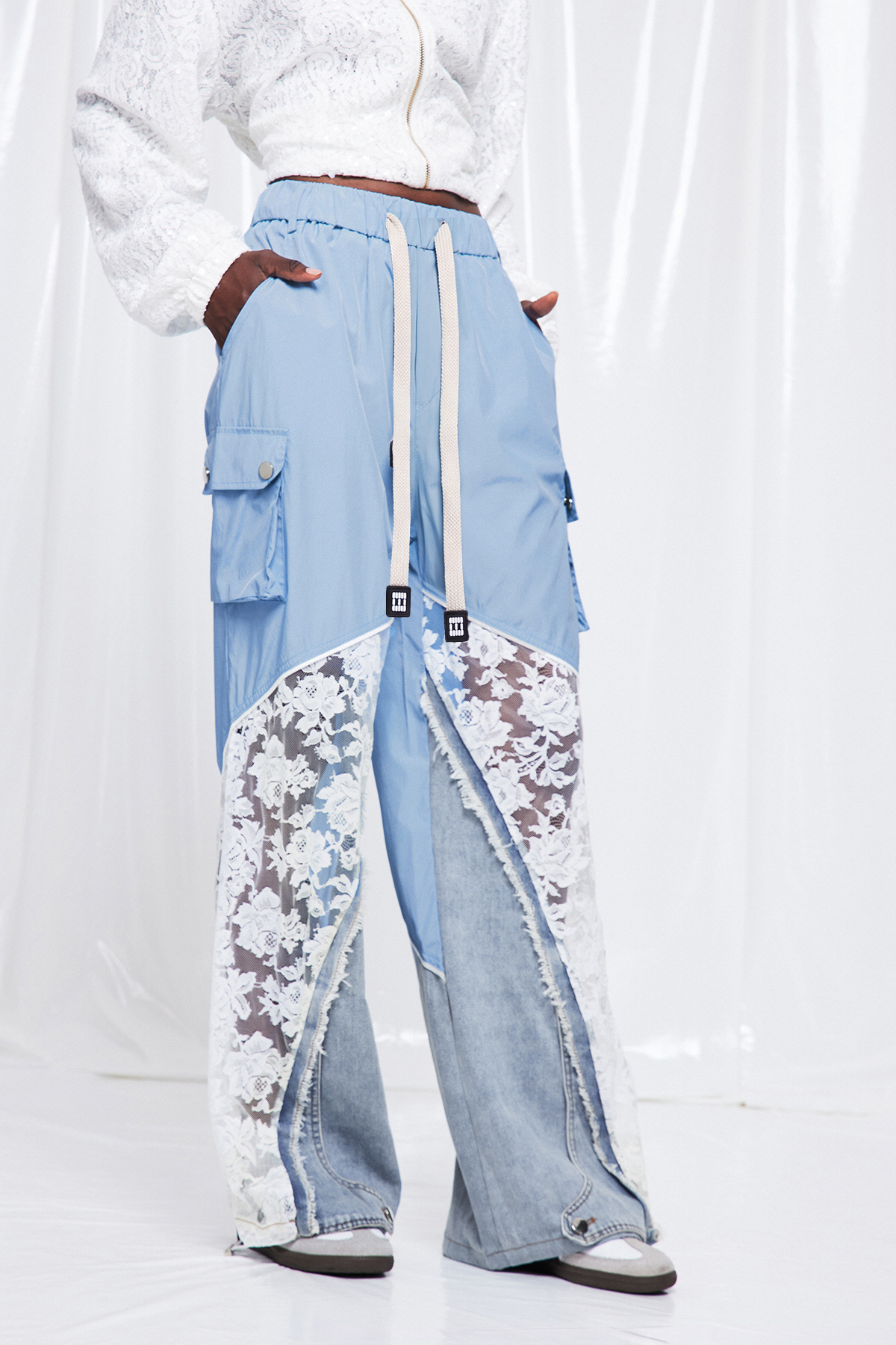 Frediano Deconstruct Lace Fringe Jeans