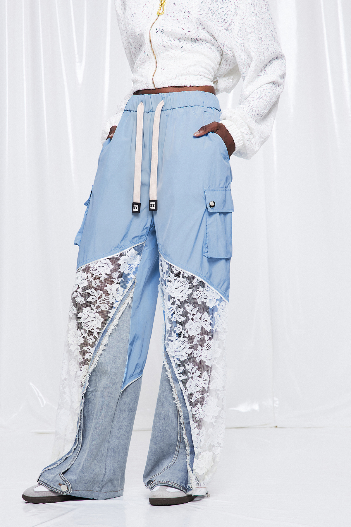 Frediano Deconstruct Lace Fringe Jeans
