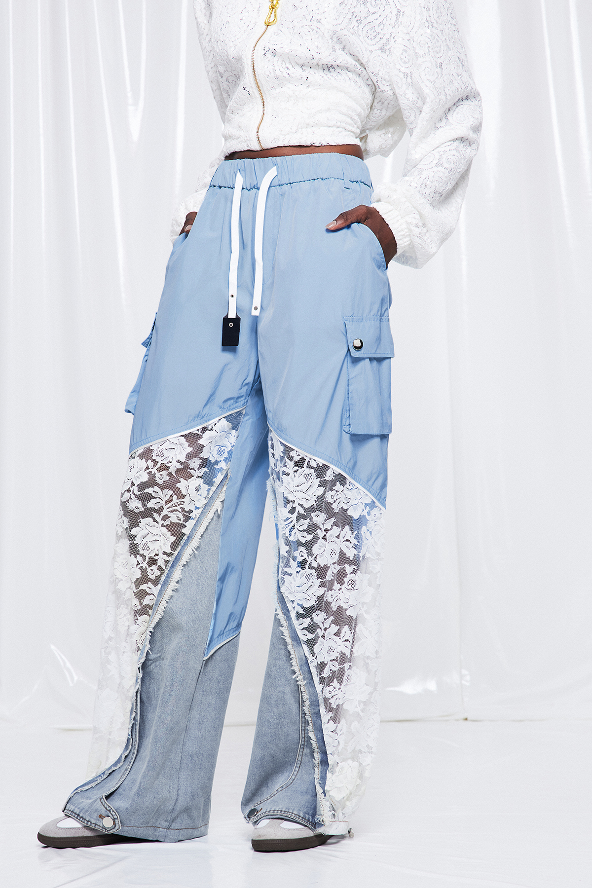 Frediano Deconstruct Lace Fringe Jeans