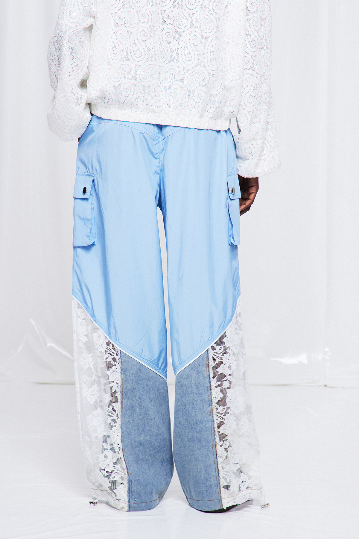 Frediano Deconstruct Lace Fringe Jeans