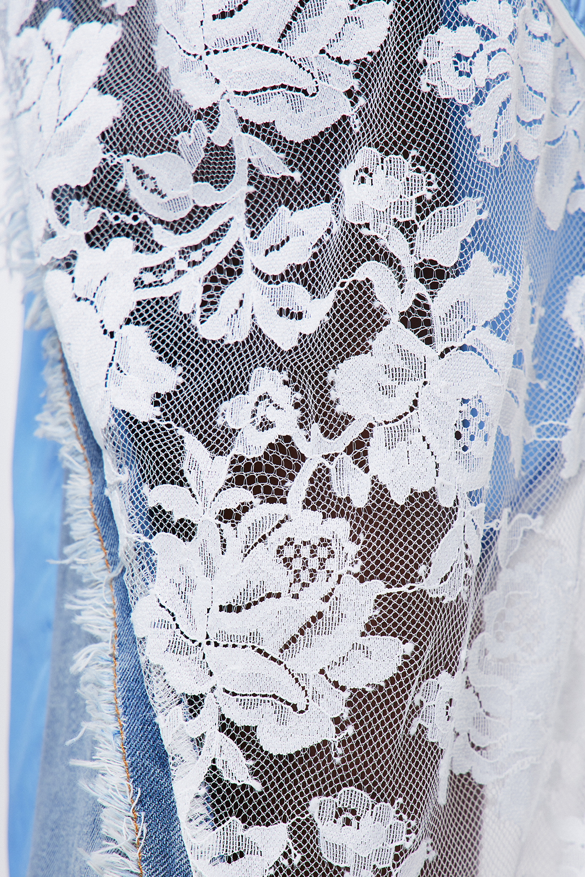 Frediano Deconstruct Lace Fringe Jeans