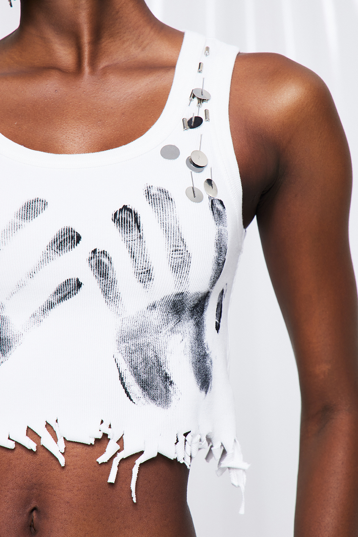 Fredo Print Tank Top In White