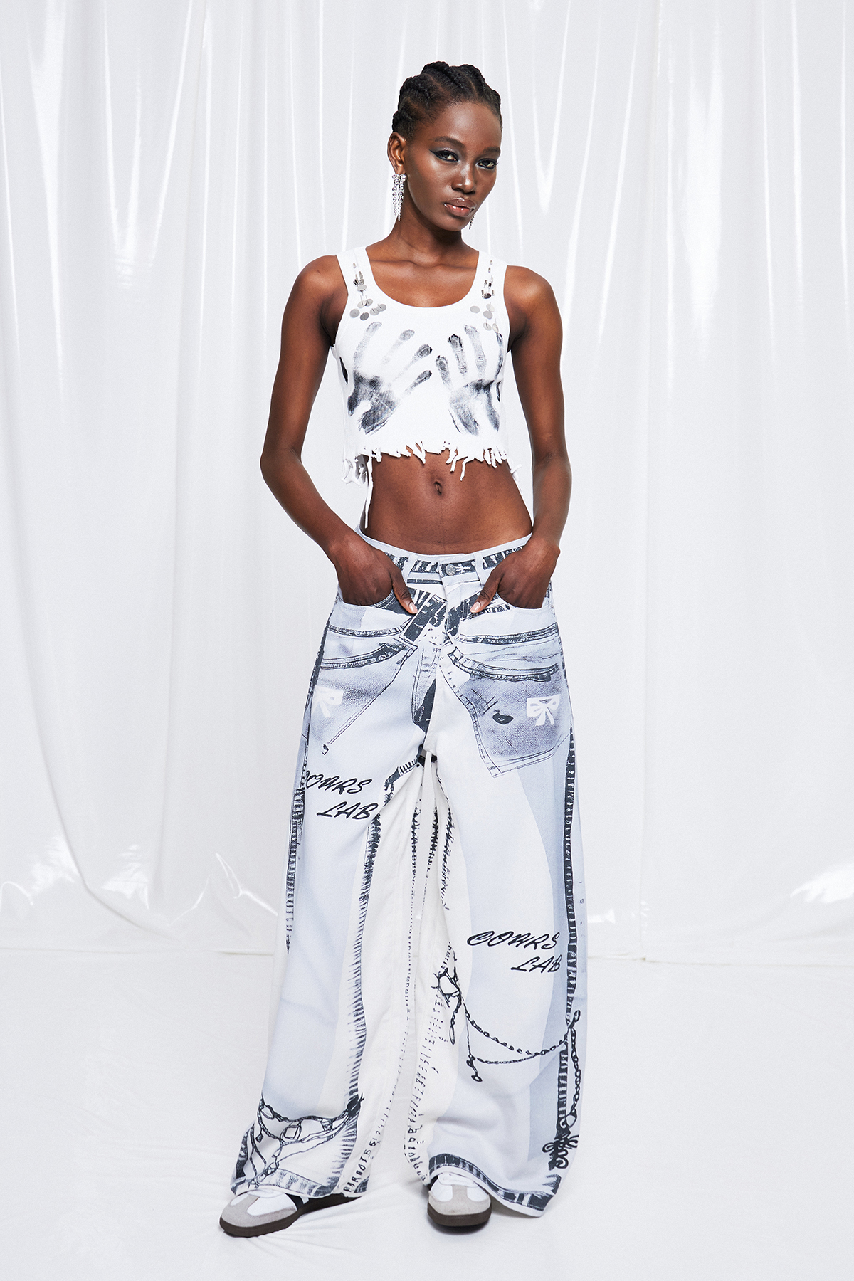 Fredo Print Tank Top In White