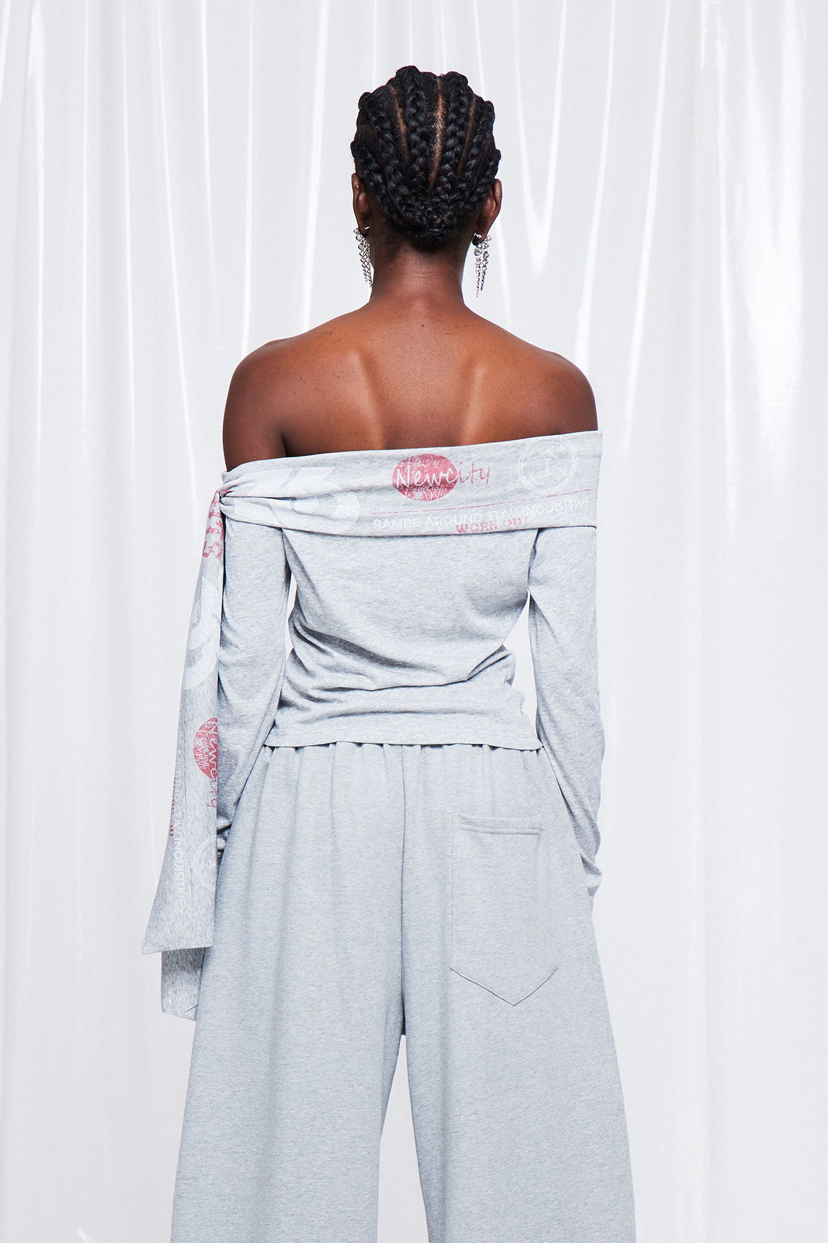 Fredrik Asymmetric Fringe Print Top