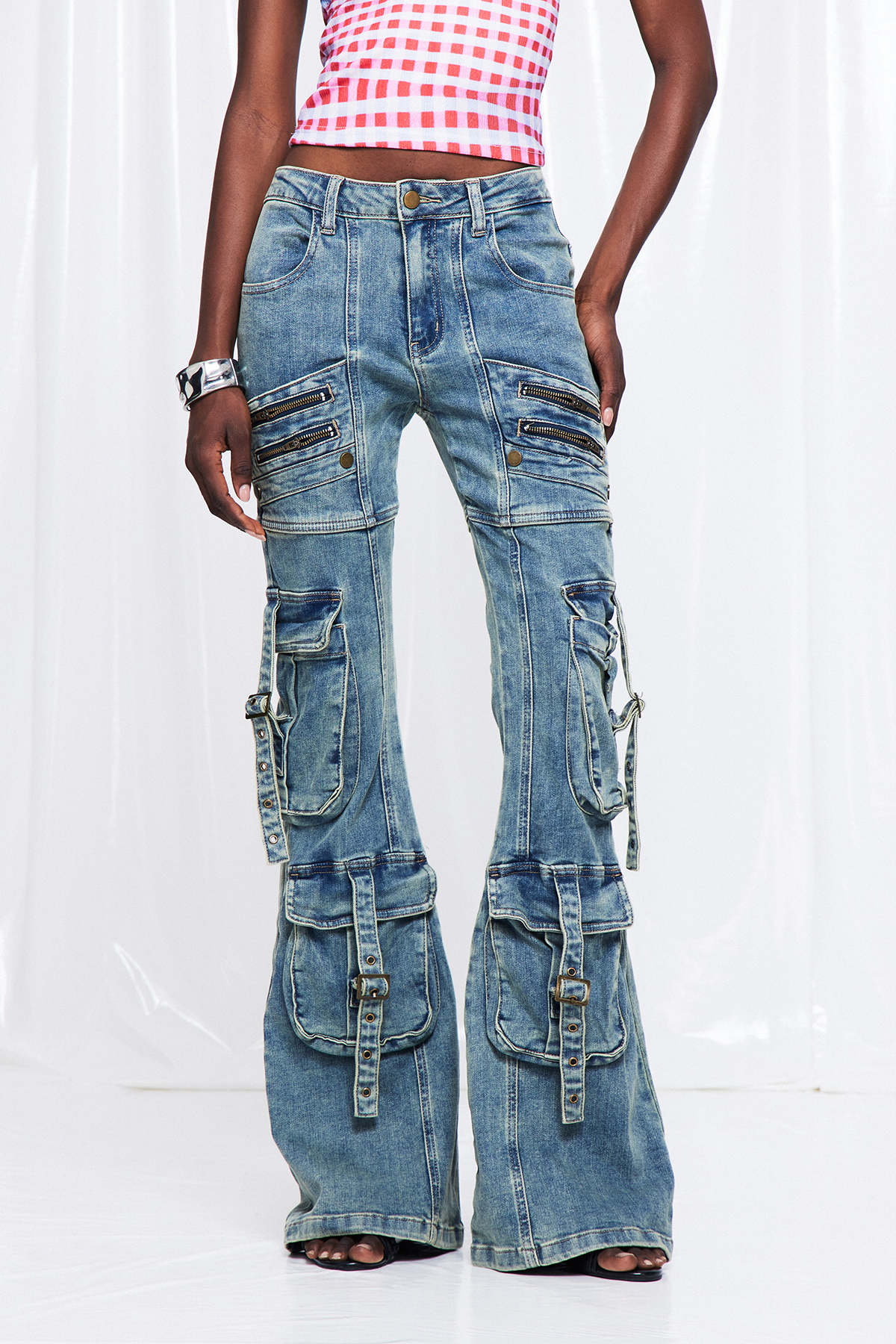 Freideriki Zipper Cargo Jeans