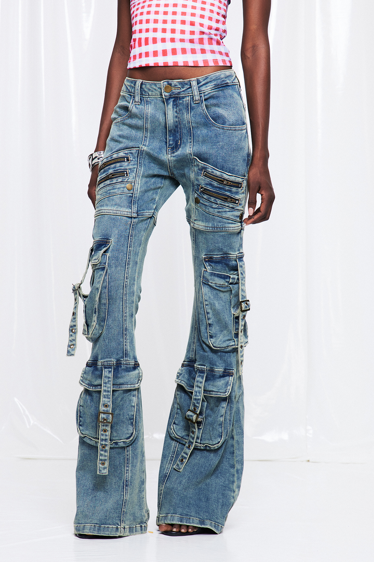 Freideriki Zipper Cargo Jeans