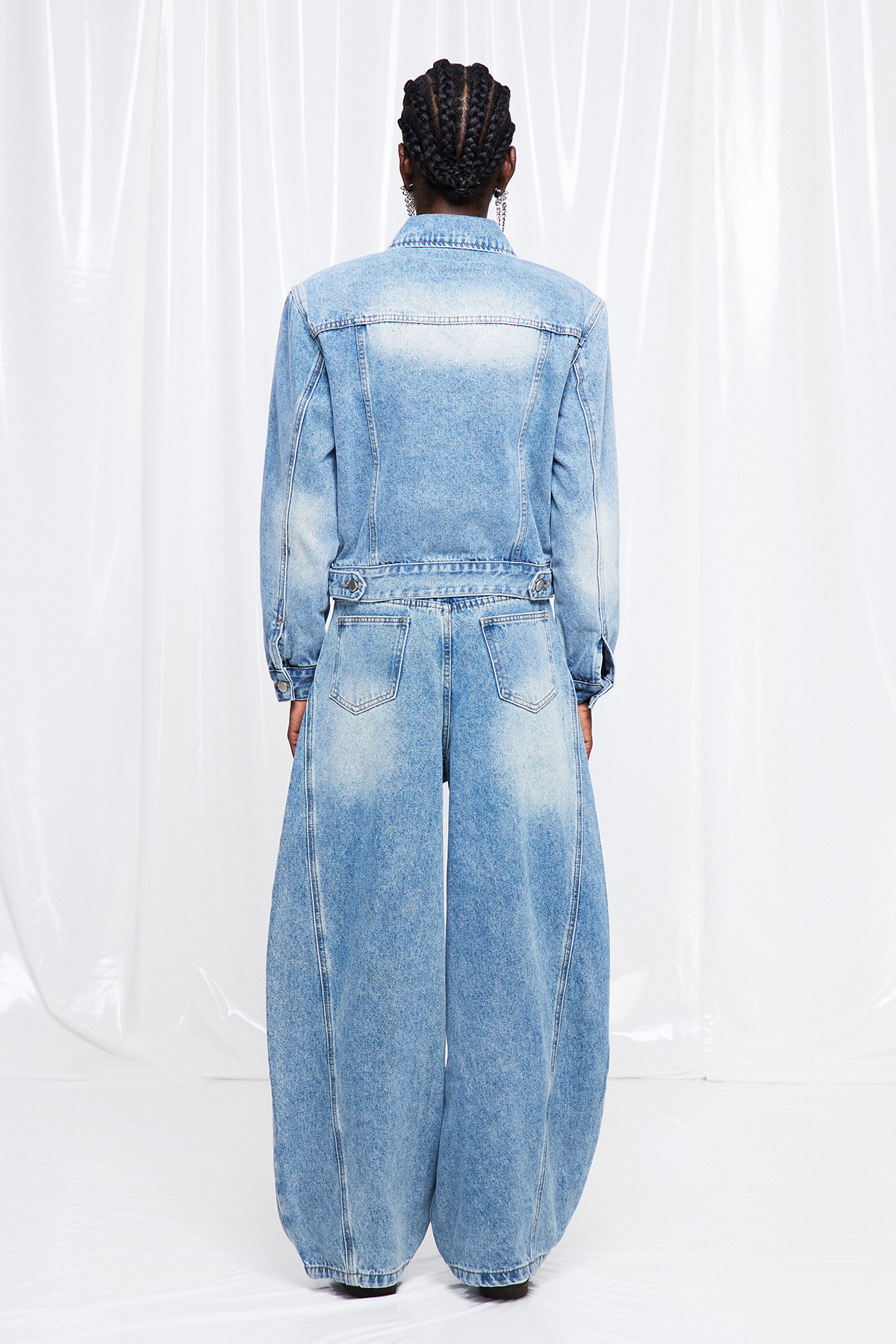 Frenske Bow Denim Pants Set