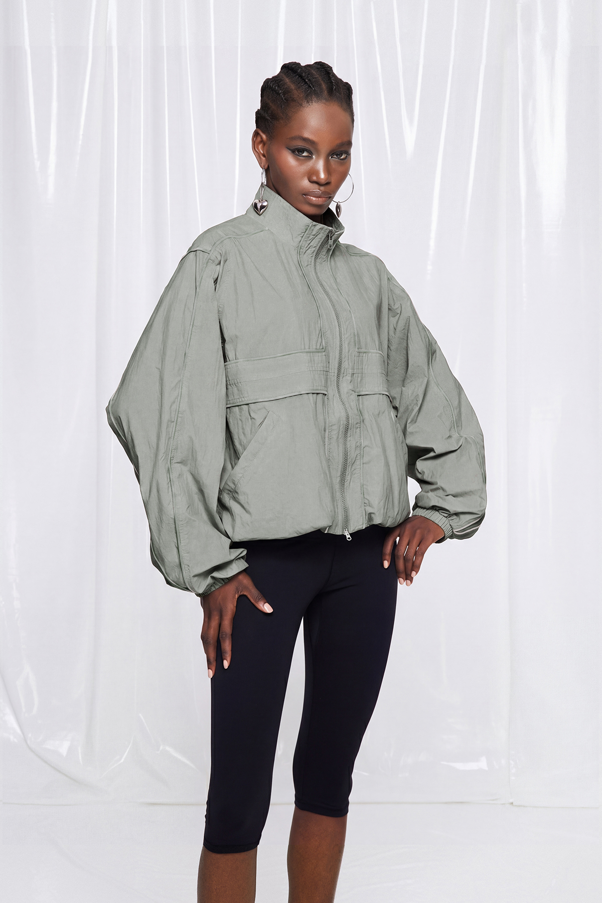 Freyja Harrington Jacket In Green