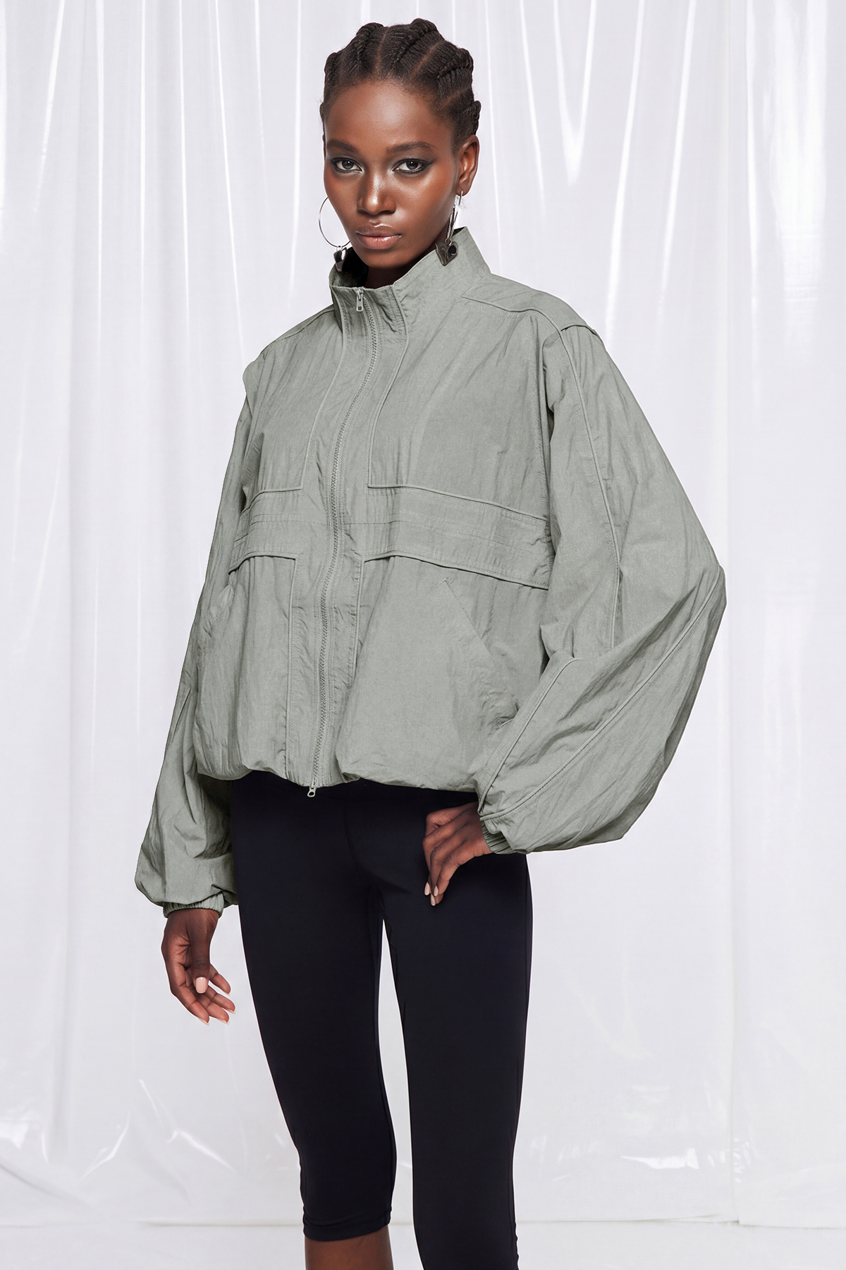 Freyja Harrington Jacket In Green