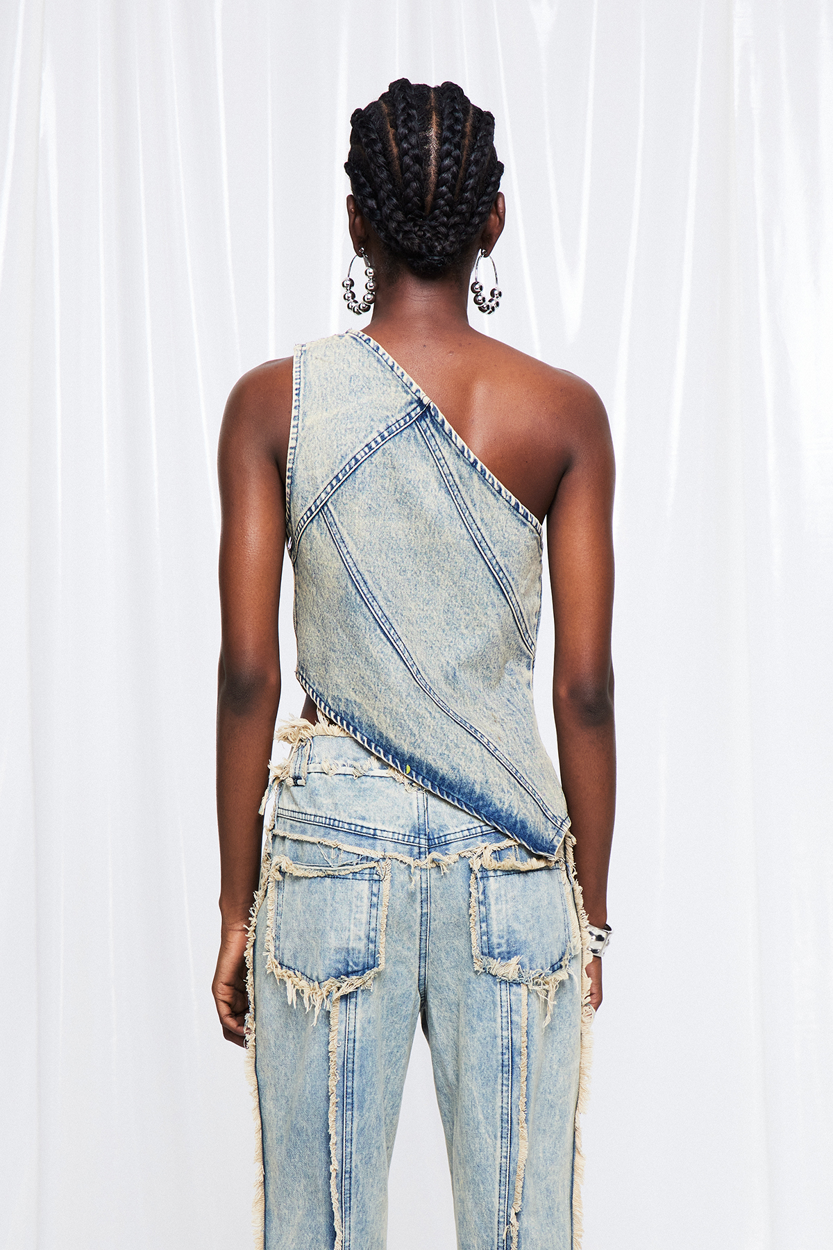 Fridrich Asymmetric Denim Top