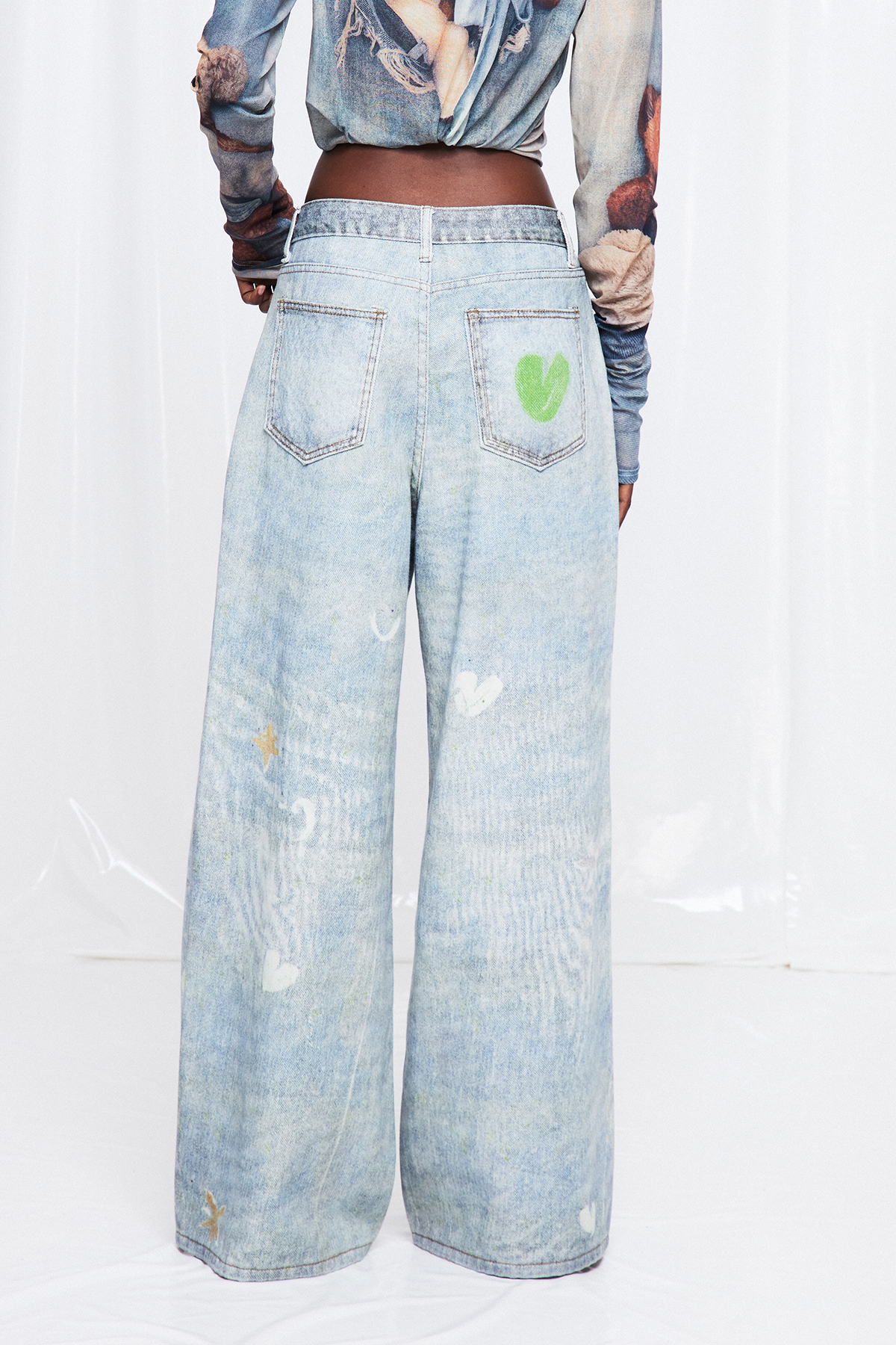 Friduhelm Ripped Print Barrel Jeans