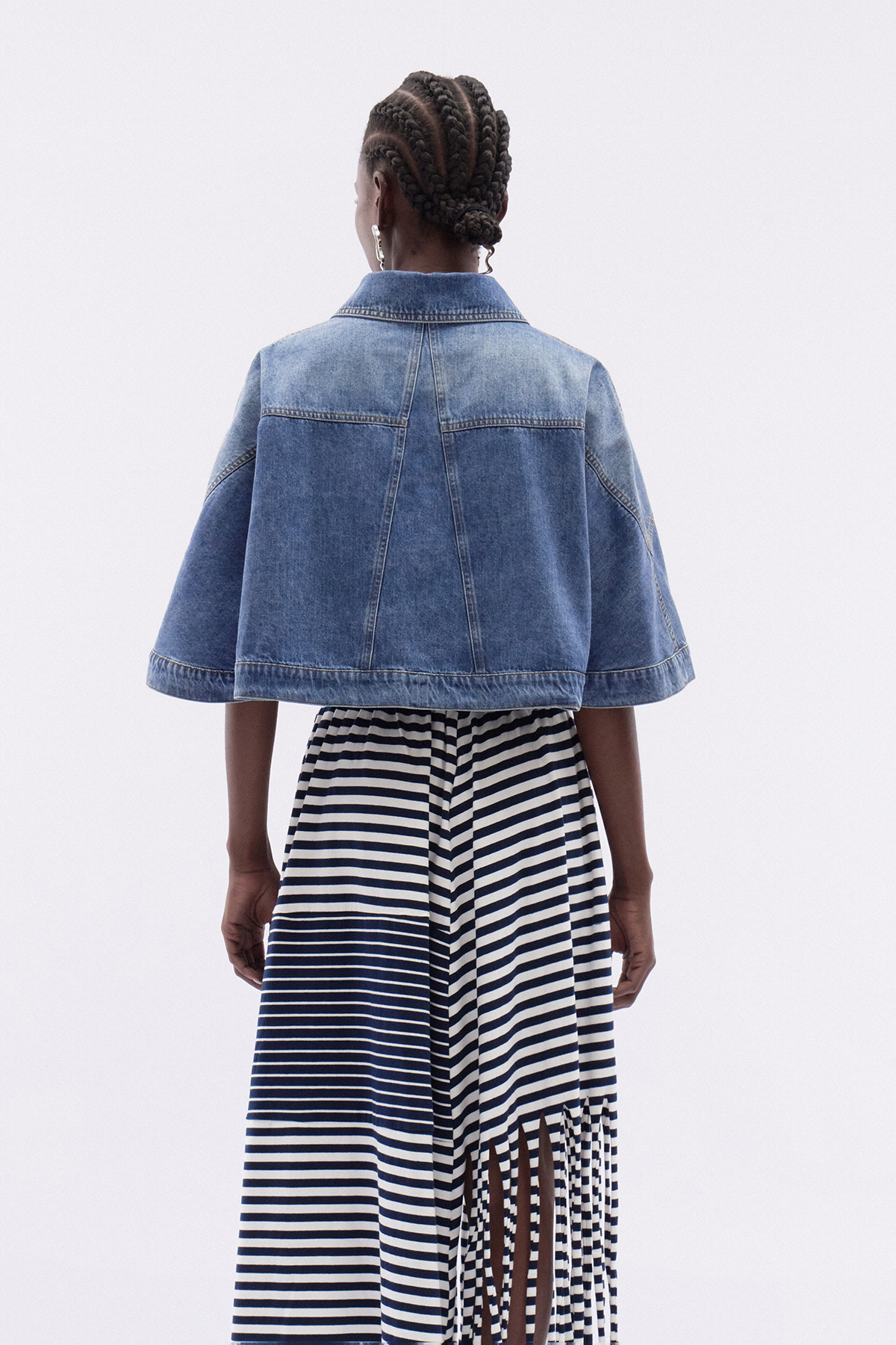 Friedel Cape Sleeve Denim Top
