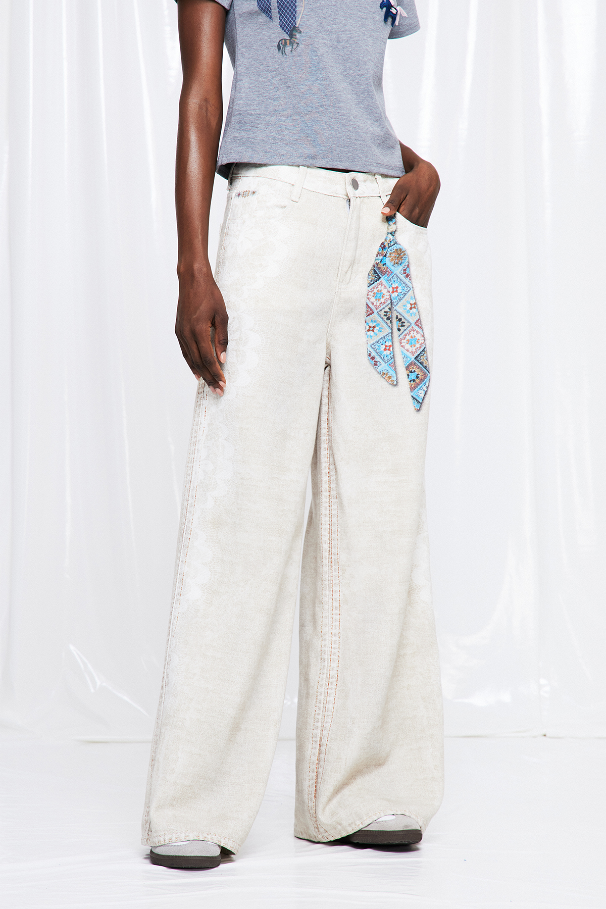 Friedemann Lace Print Jeans