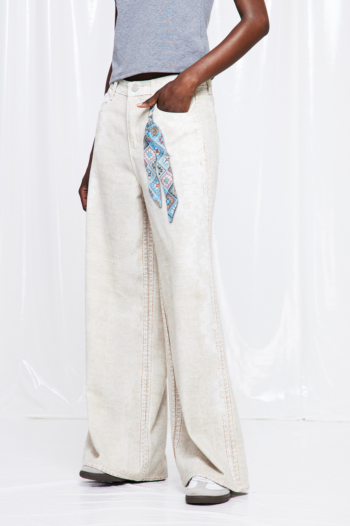 Friedemann Lace Print Jeans