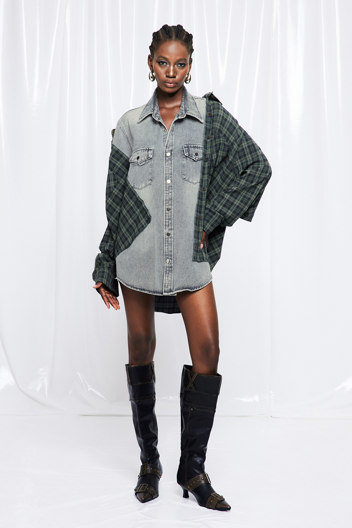 Friedrich Grid Deconstruct Denim Jacket