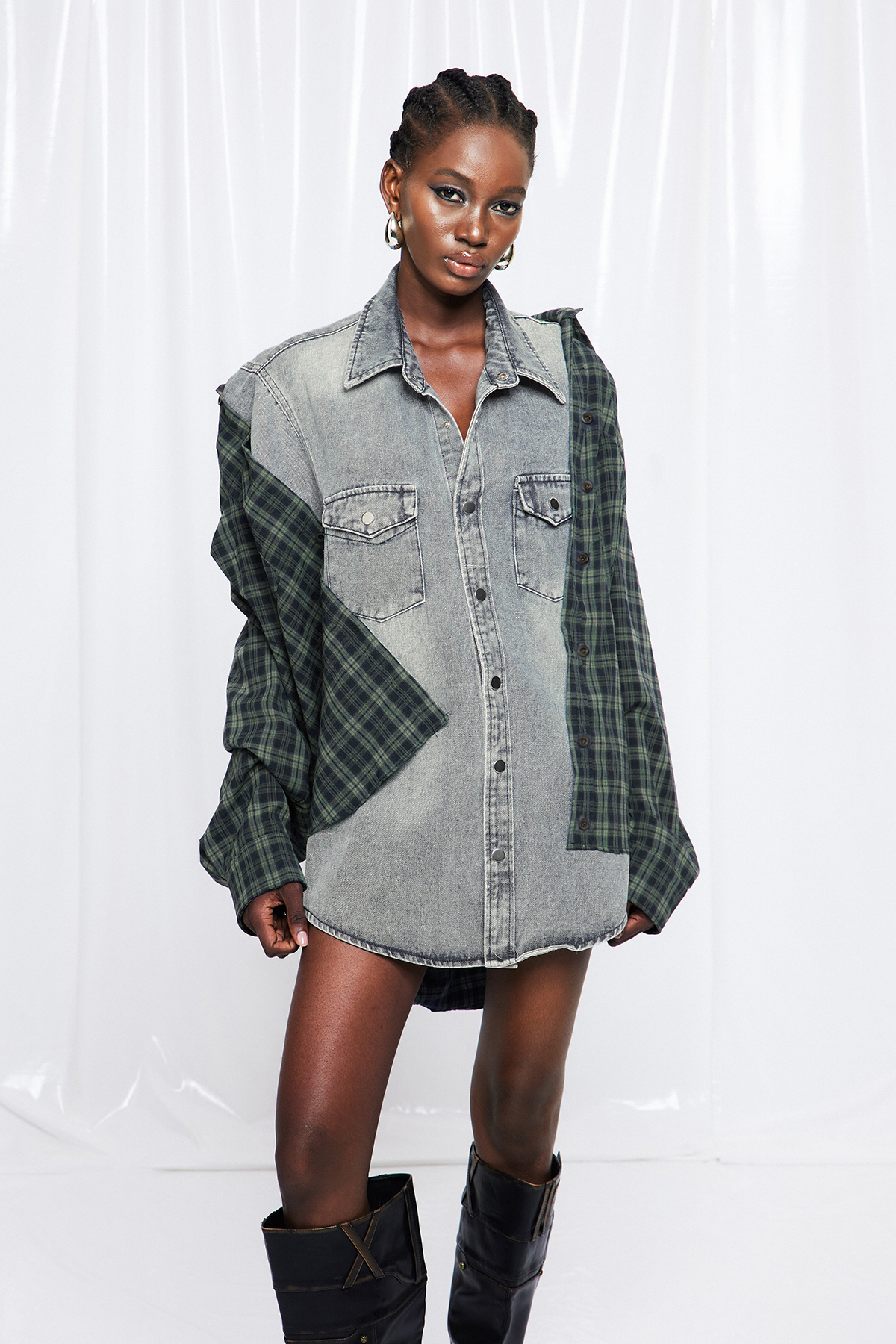 Friedrich Grid Deconstruct Denim Jacket