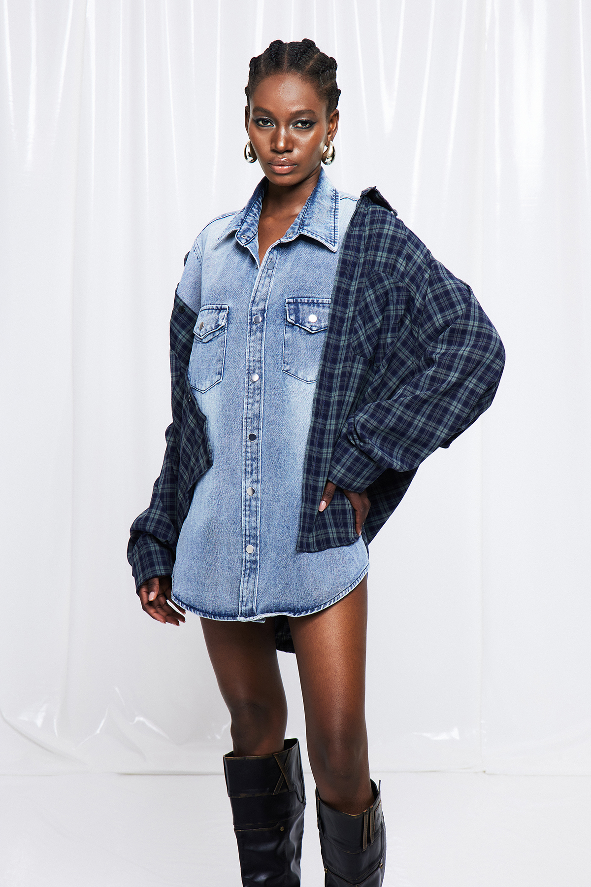 Friedrich Grid Deconstruct Denim Jacket