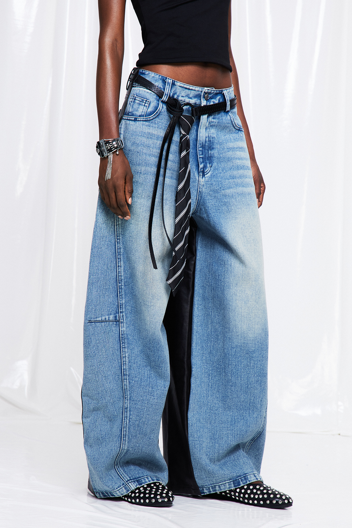 Frig Deconstruct Leather Jeans