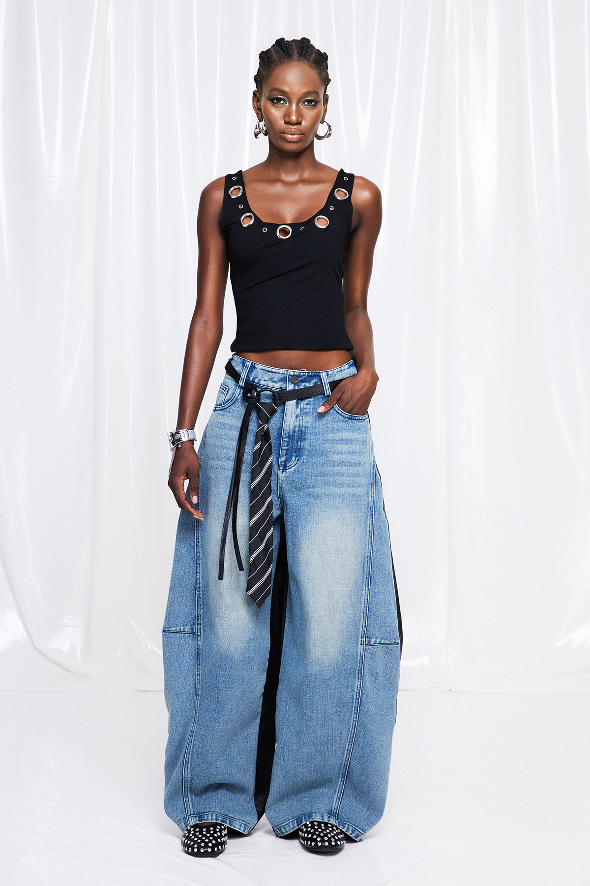 Frig Deconstruct Leather Jeans