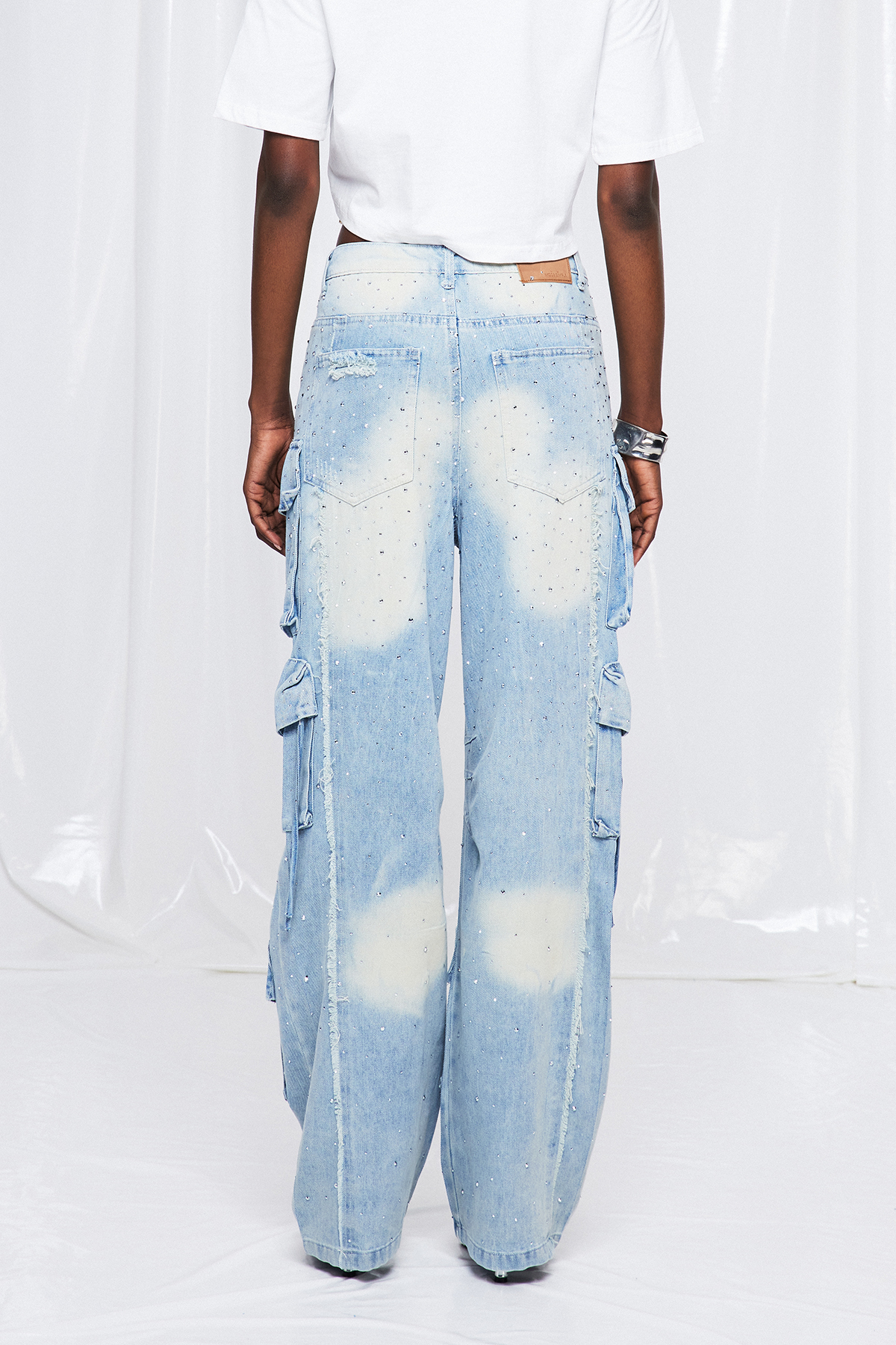 Frija Rhinestone Cargo Jeans