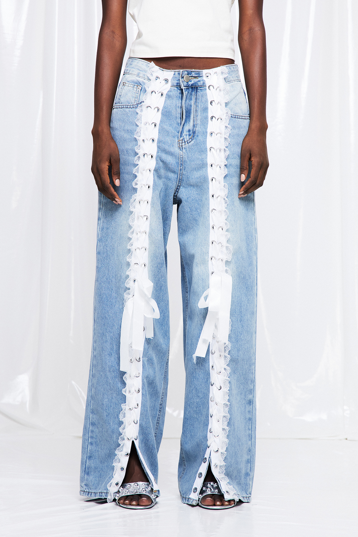 Fritjof Lace Up Straight Jeans