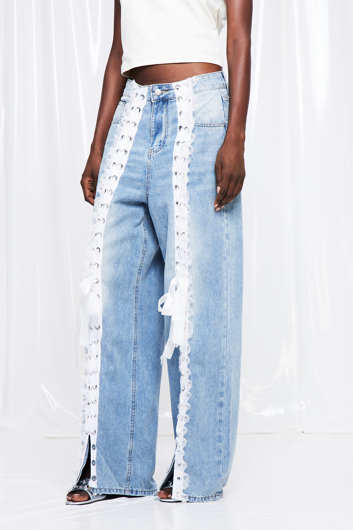 Fritjof Lace Up Straight Jeans