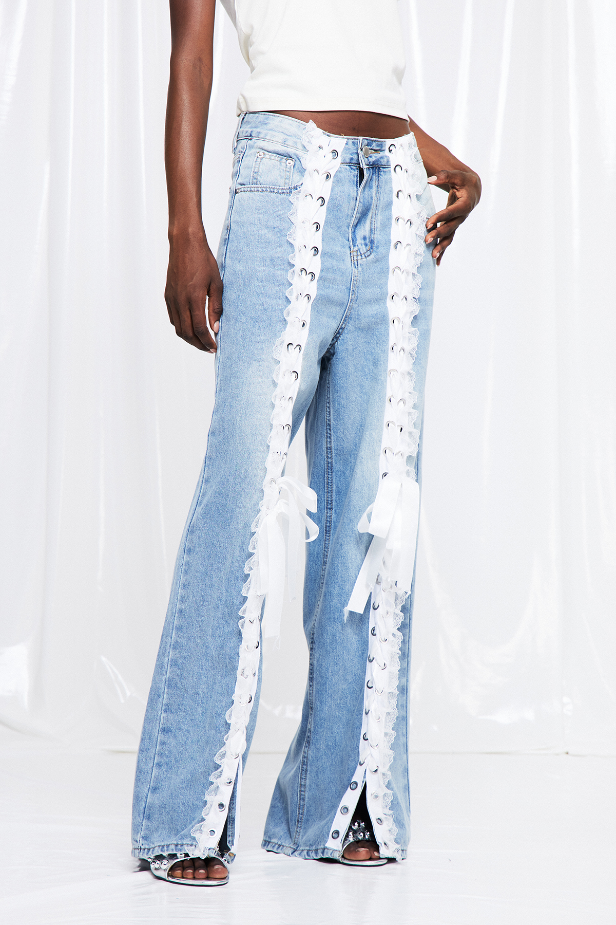 Fritjof Lace Up Straight Jeans