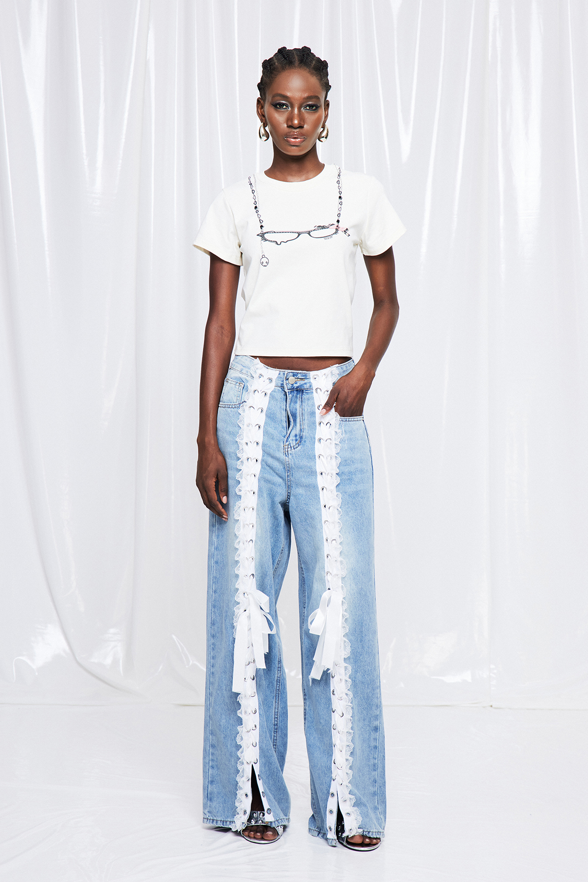 Fritjof Lace Up Straight Jeans
