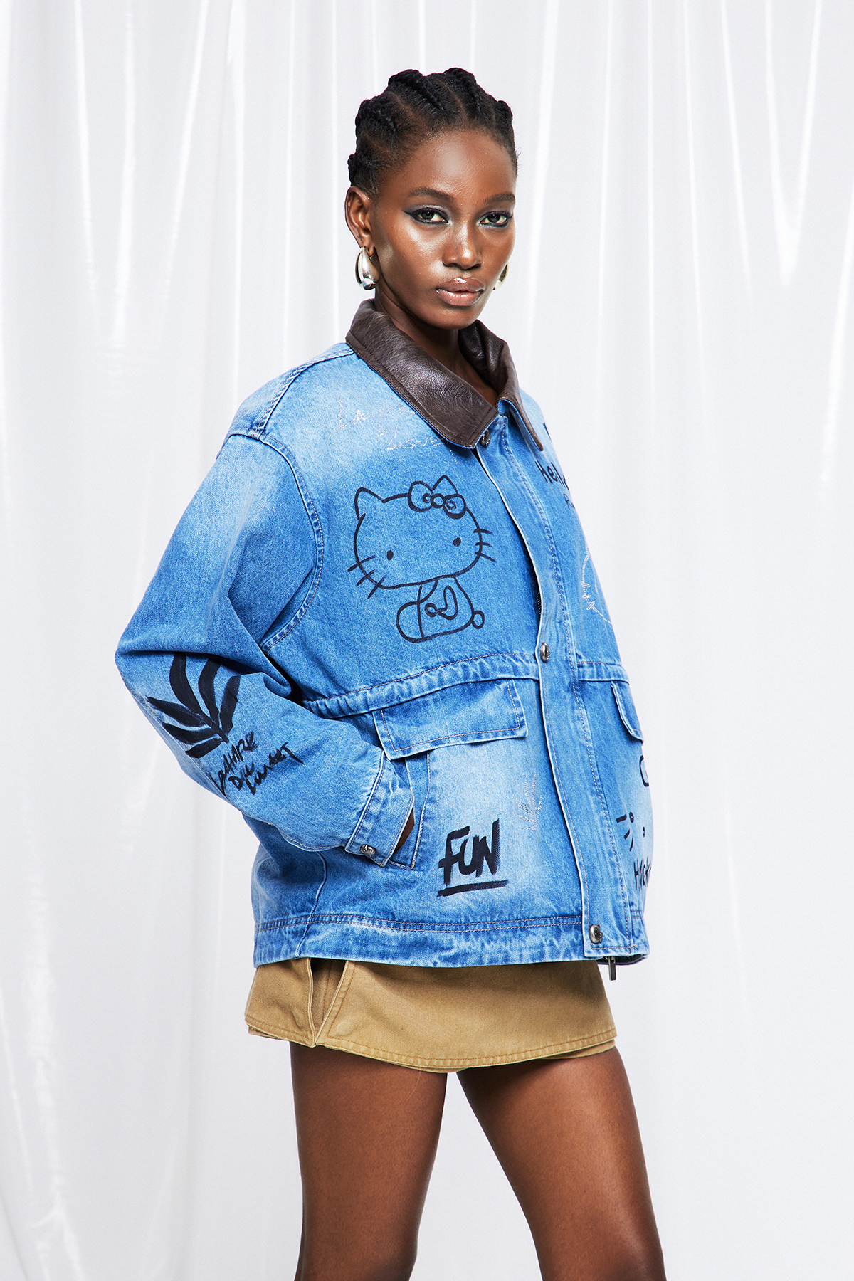 Fritzi Print Denim Jacket
