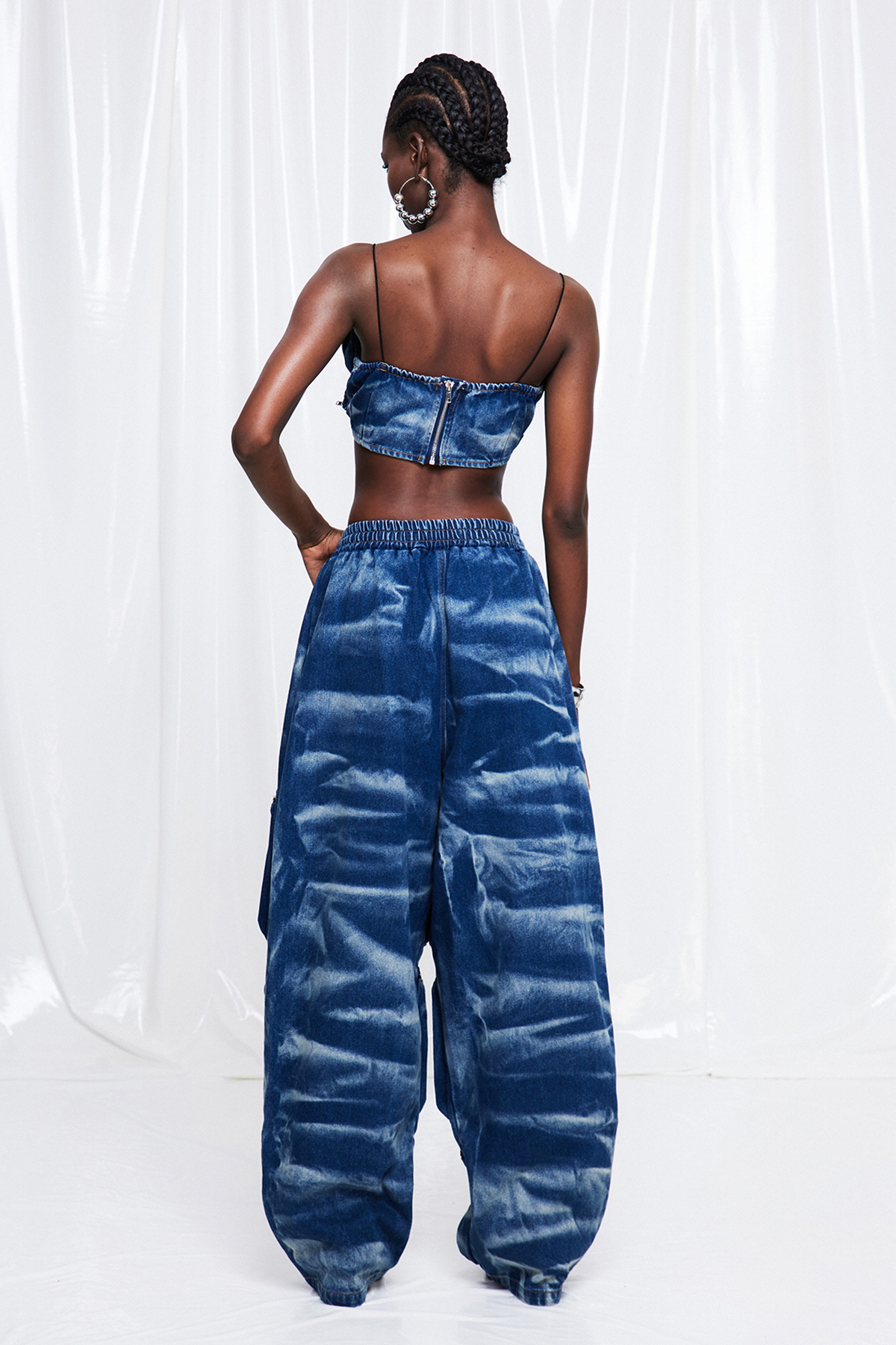 Frona Tie Dye Denim Pants Set