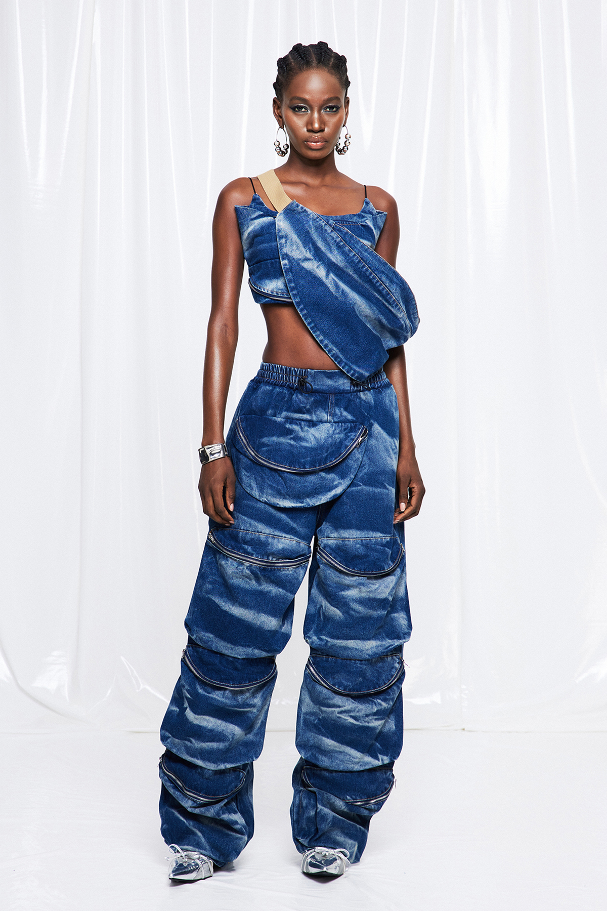 Frona Tie Dye Denim Pants Set