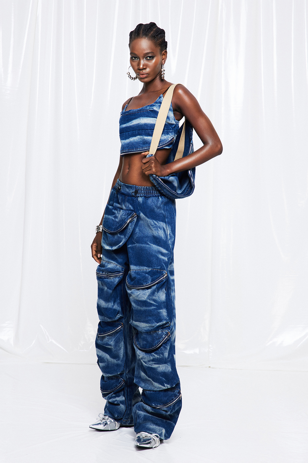Frona Tie Dye Denim Pants Set