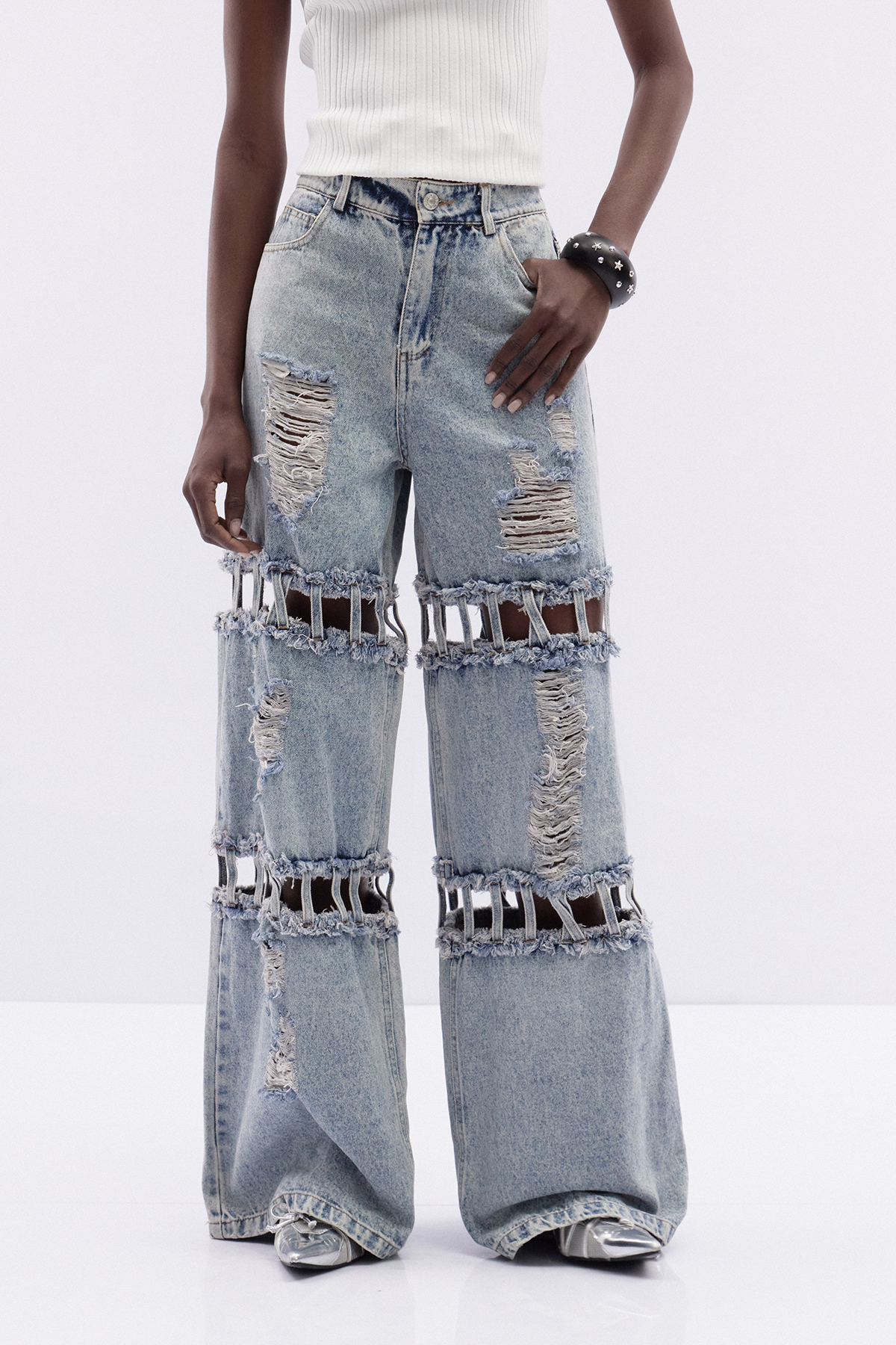 Frosina Cutout Ripped Jeans