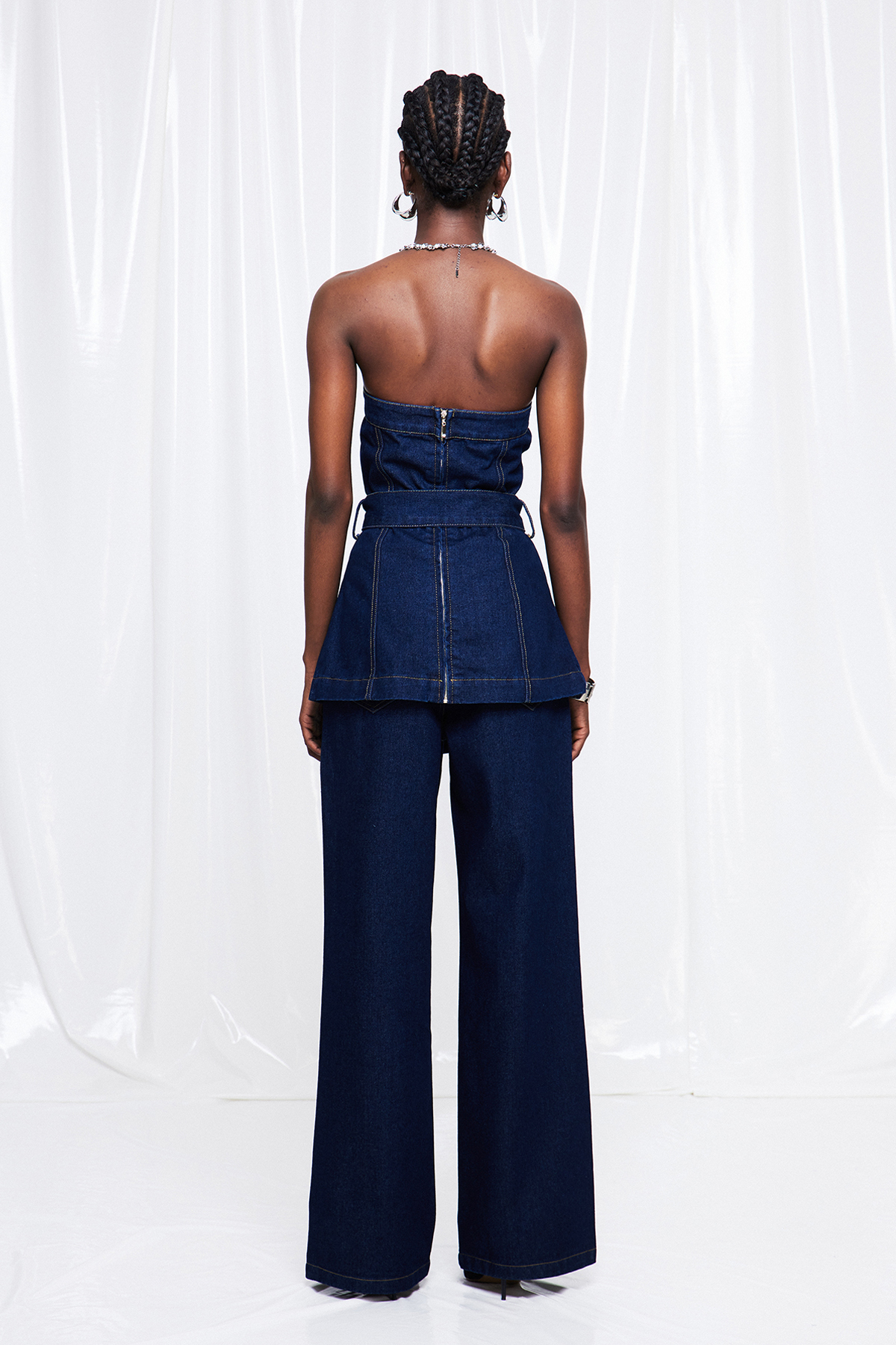 Froya Strapless Denim Pants Set