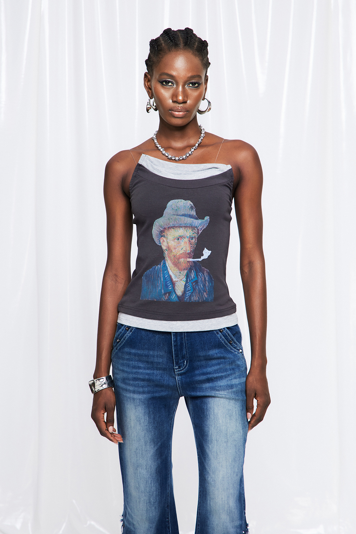 Fructuoso Strapless Print Top