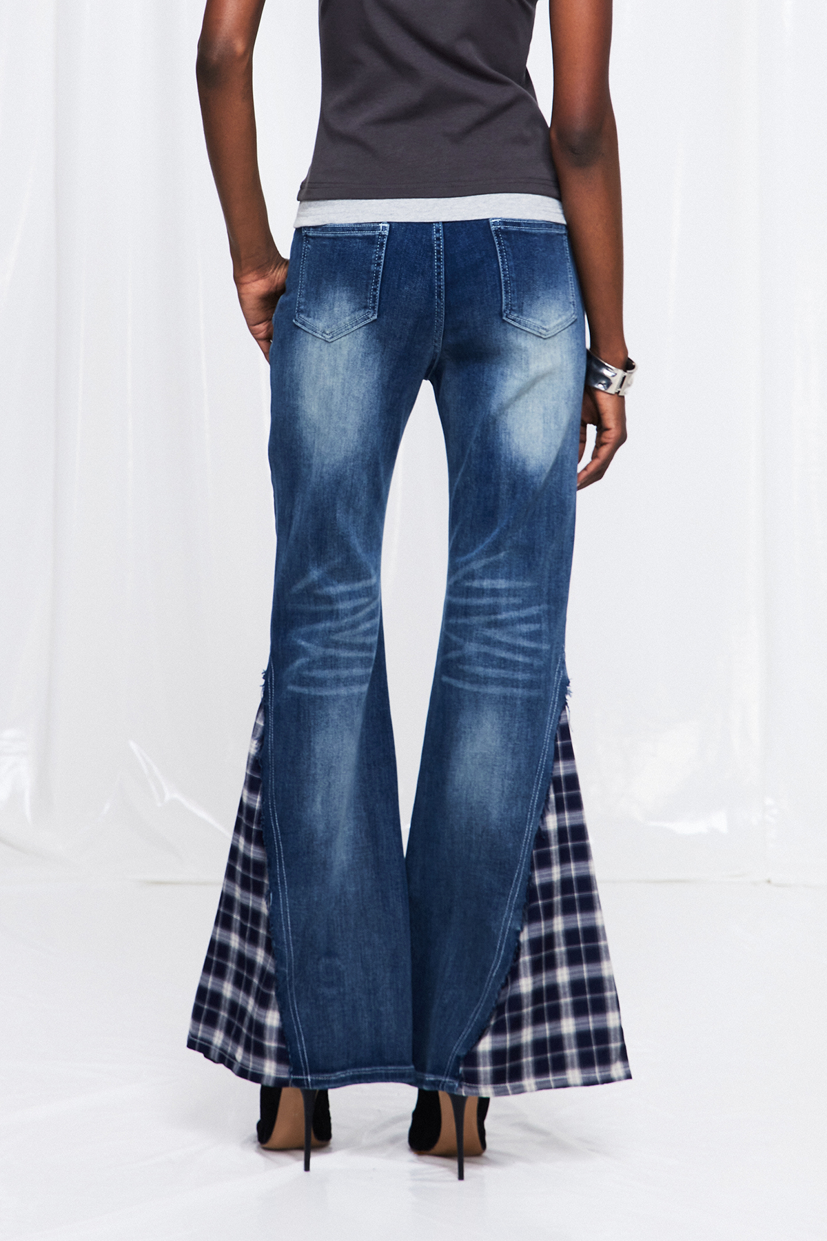 Fructuosus Grid Bootcut Jeans