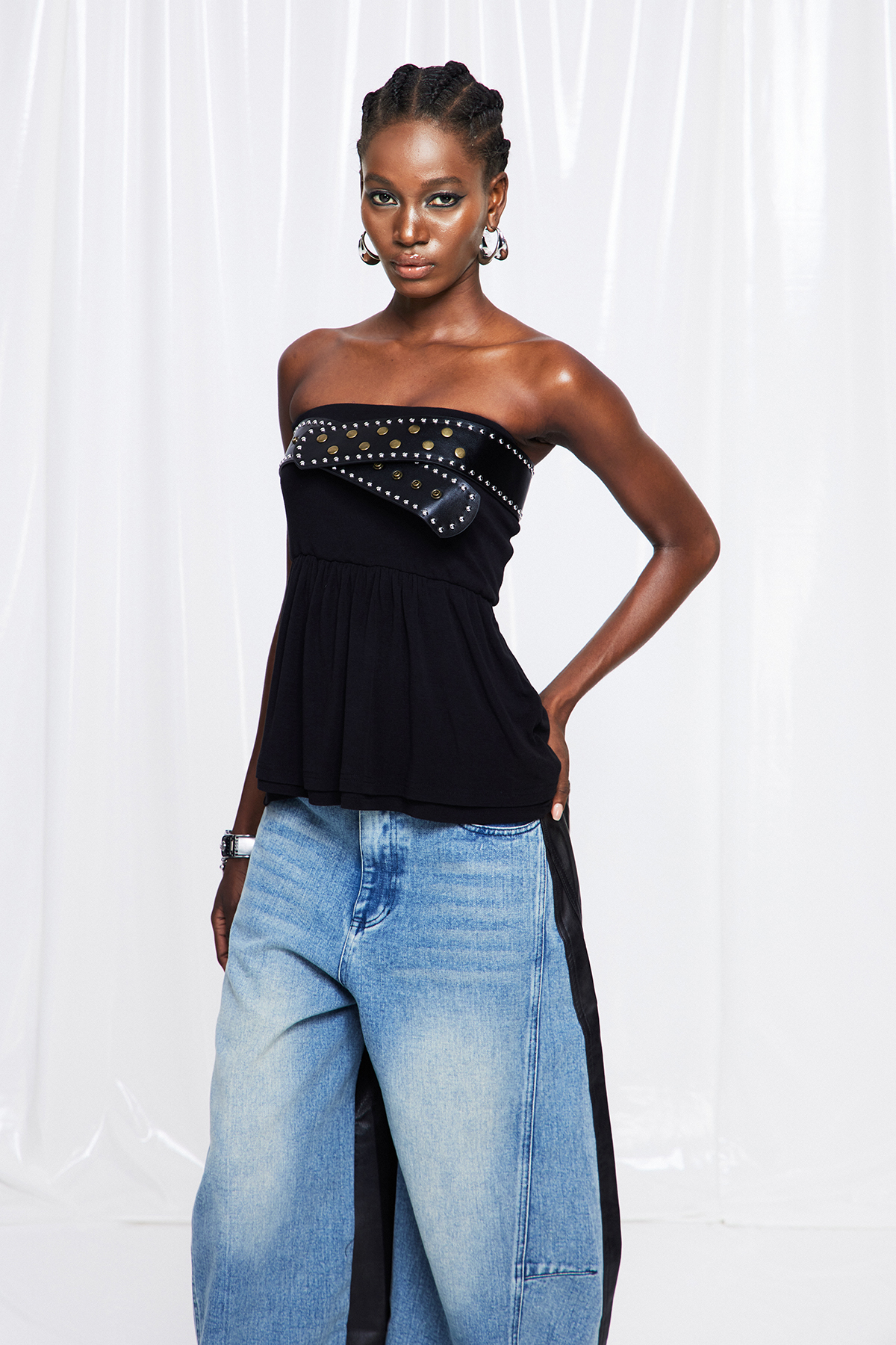 Fryderyka Strapless Ruffle Top