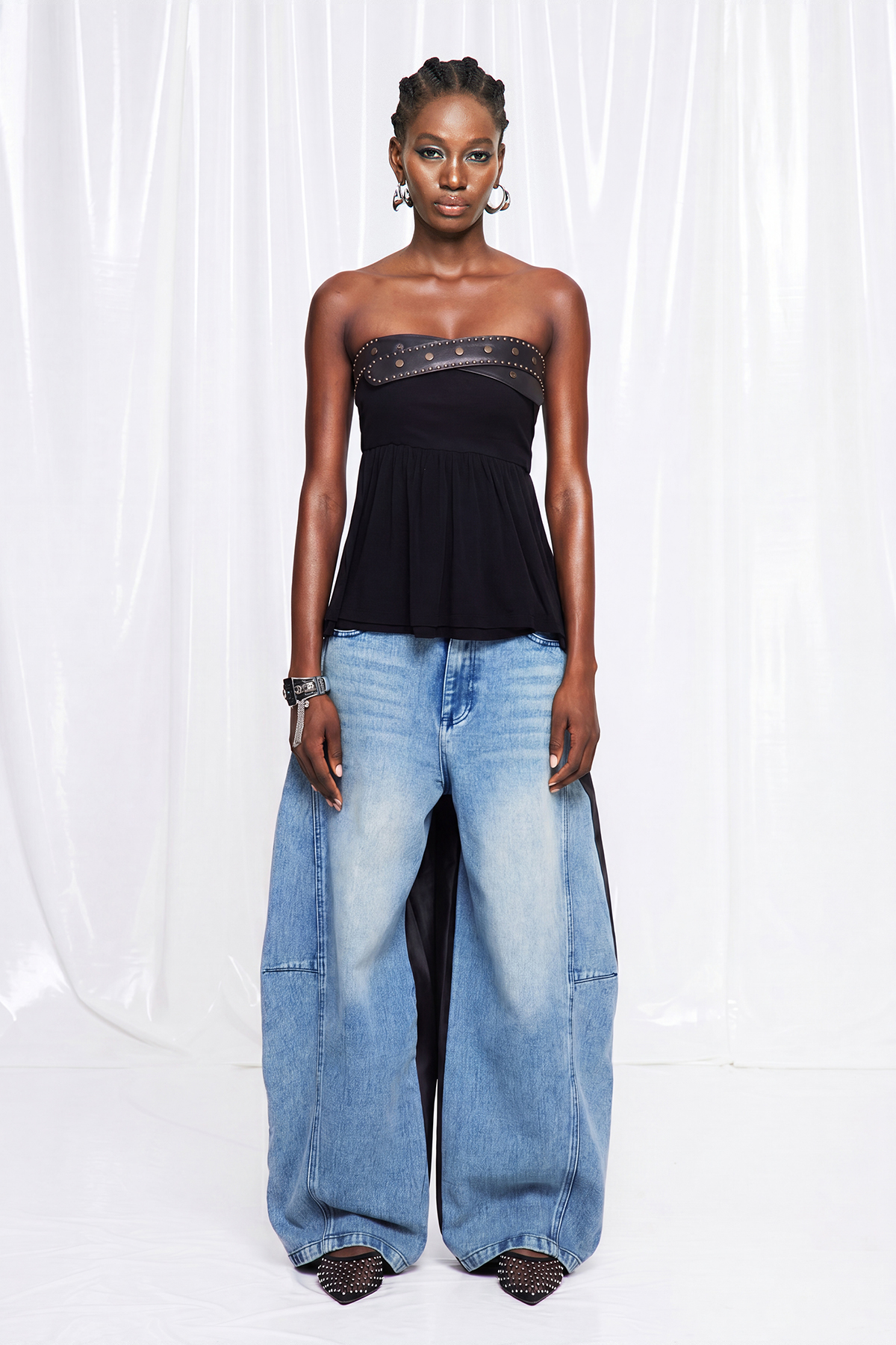 Fryderyka Strapless Ruffle Top