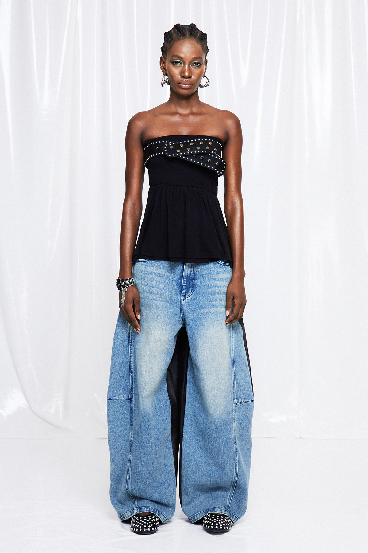 Fryderyka Strapless Ruffle Top