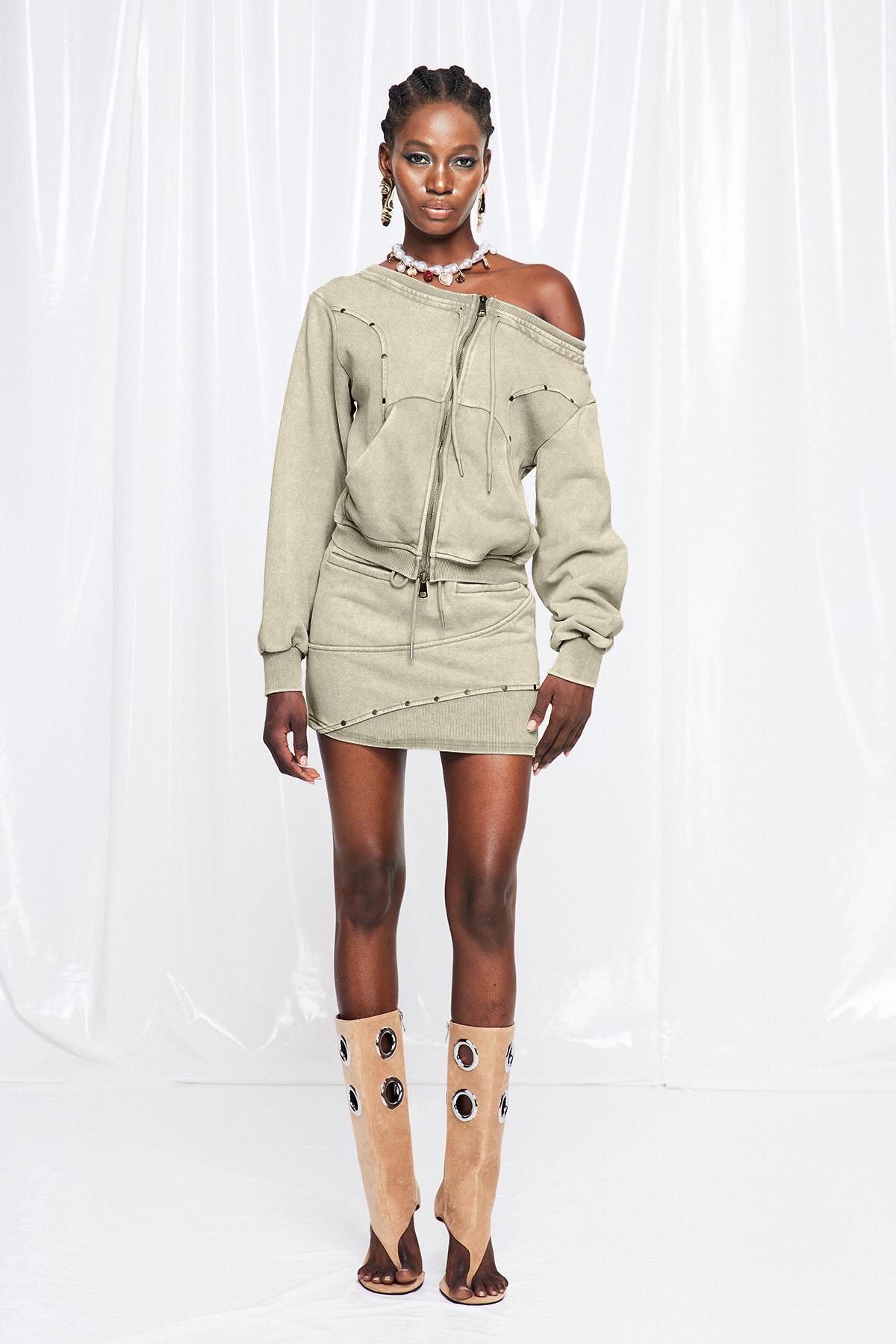 Fujin One Shoulder Skirt Set