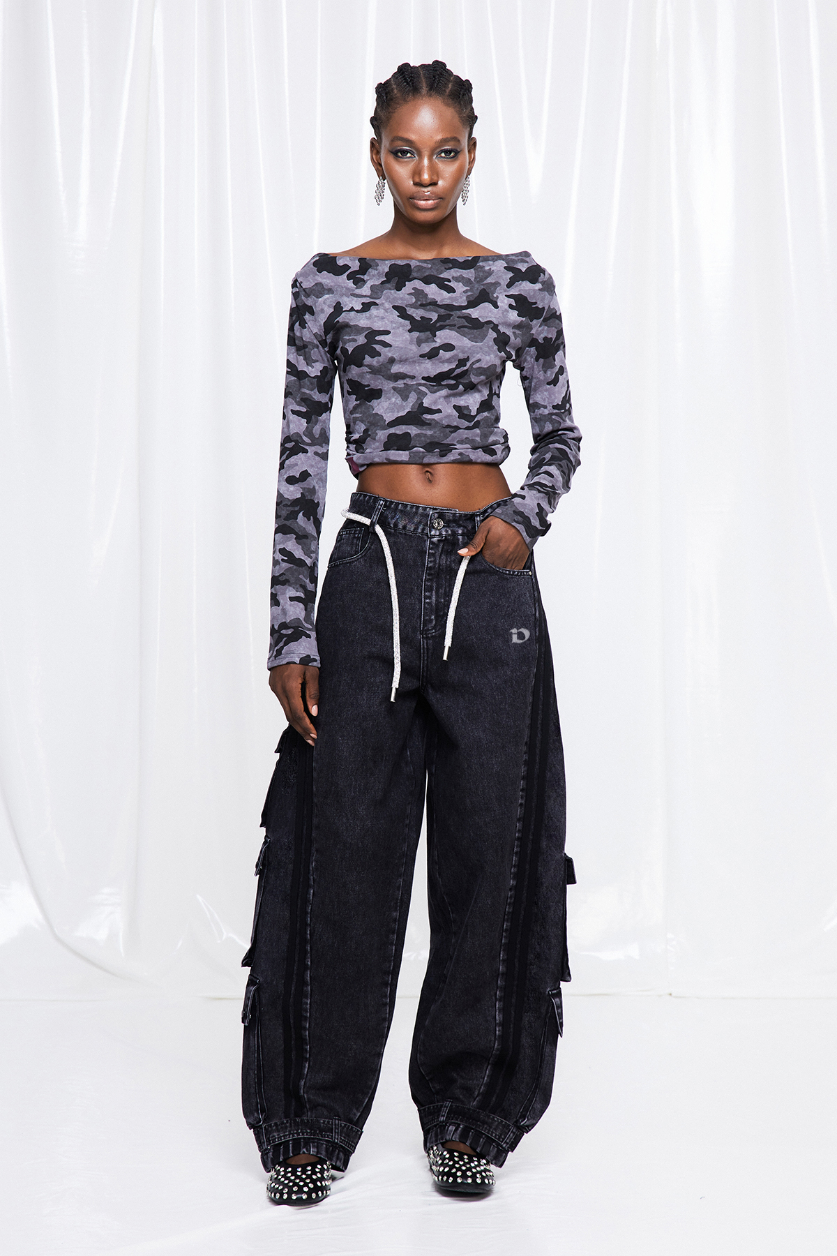 Fulvia Stripe Cargo Jeans