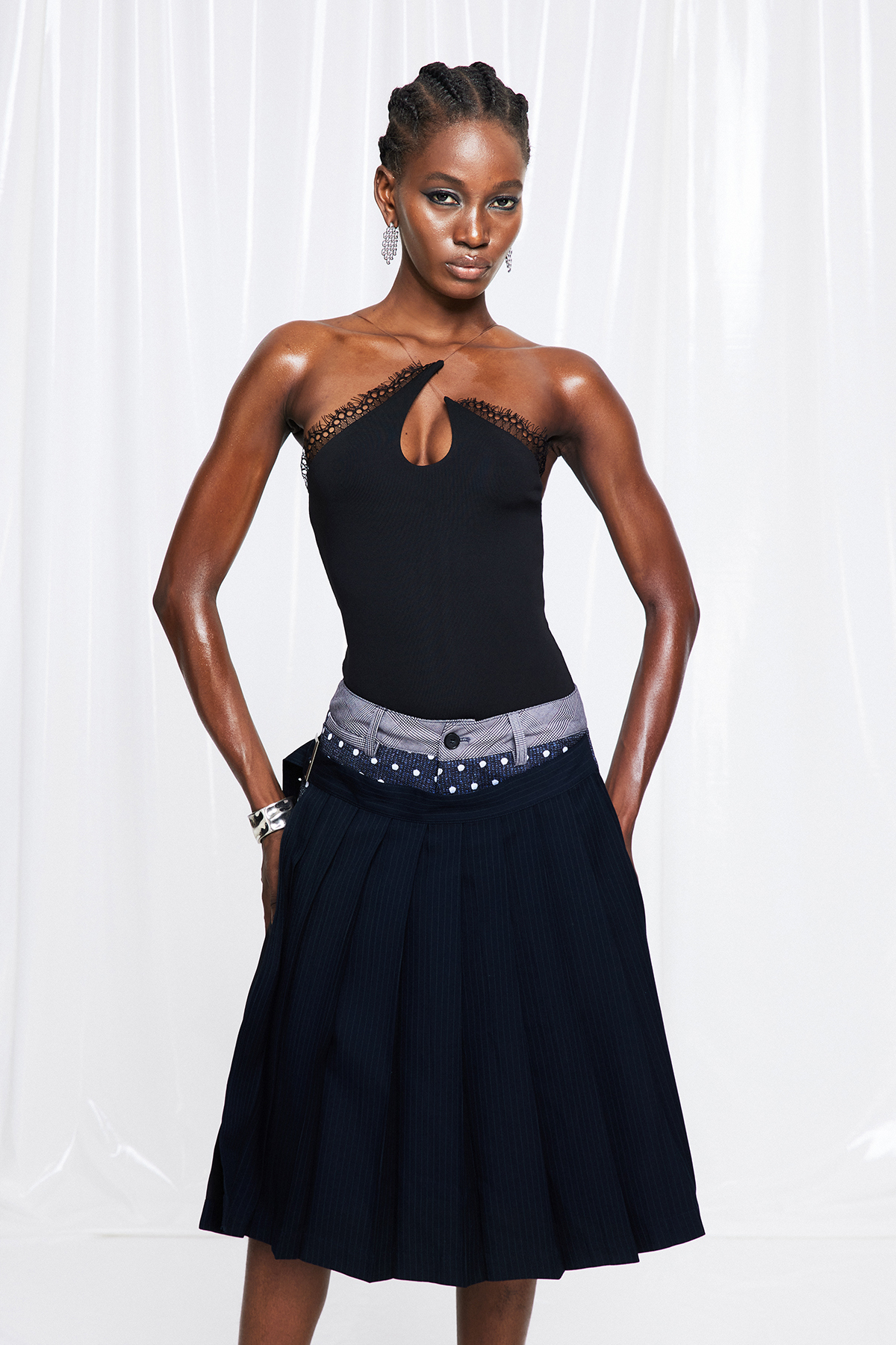 Fulvio Asymmetric Lace Bodysuit