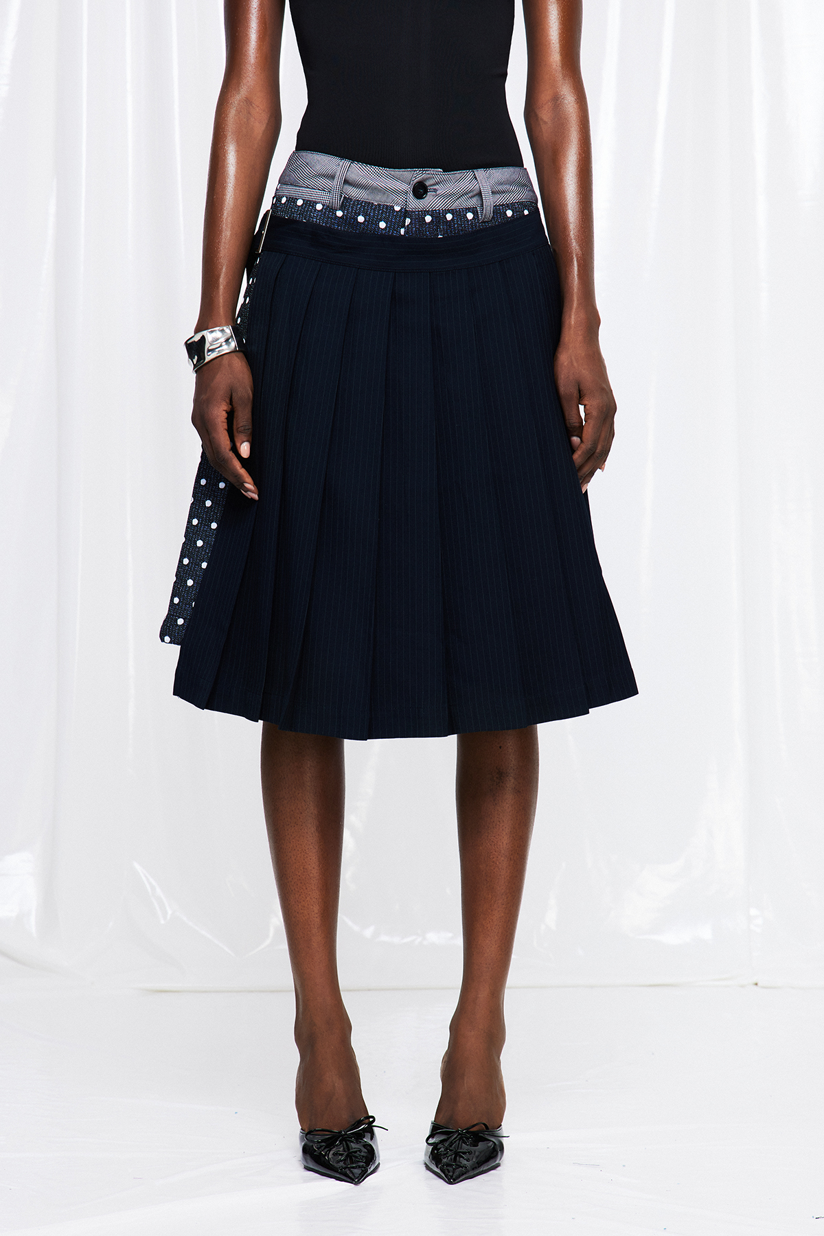 Fulvius Dot Pleated Midi Skirt