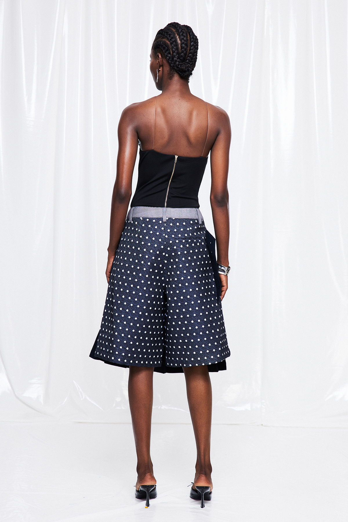 Fulvius Dot Pleated Midi Skirt