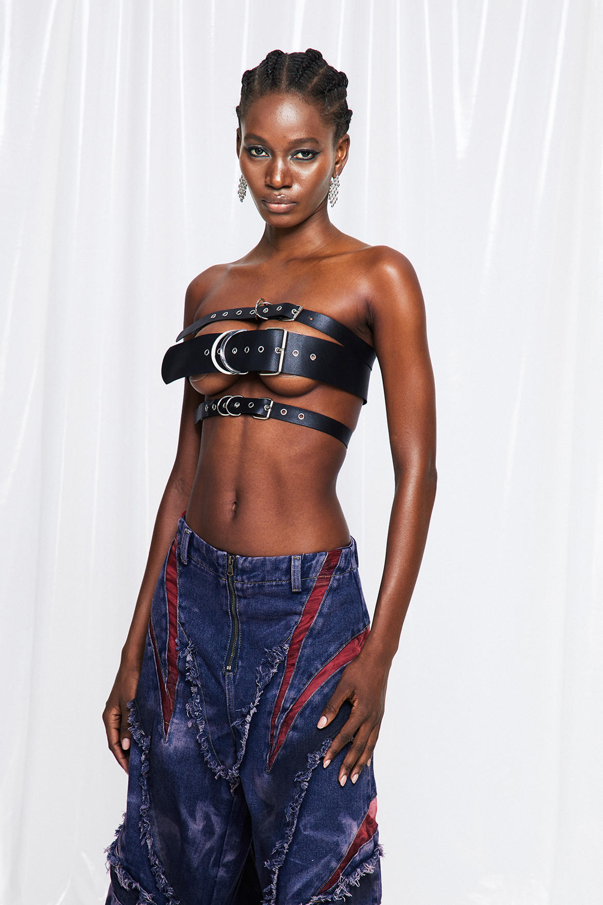 Fumi Buckle Leather Top