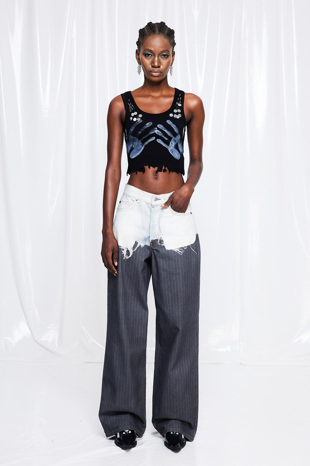 Fumie Stripe Barrel Jeans