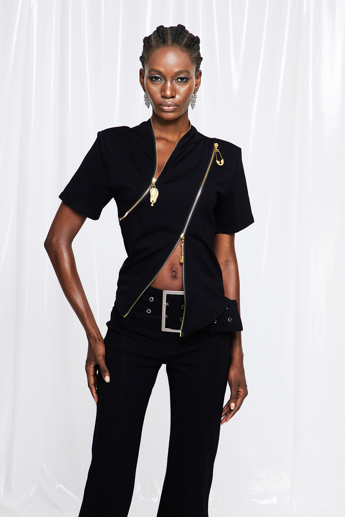 Fumio Zipper Asymmetric Top