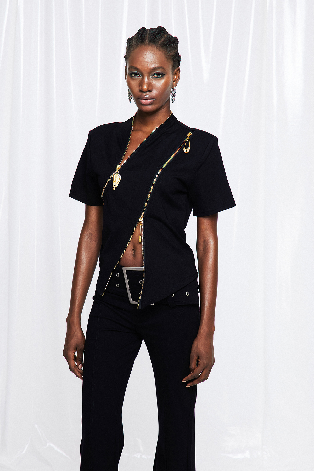 Fumio Zipper Asymmetric Top