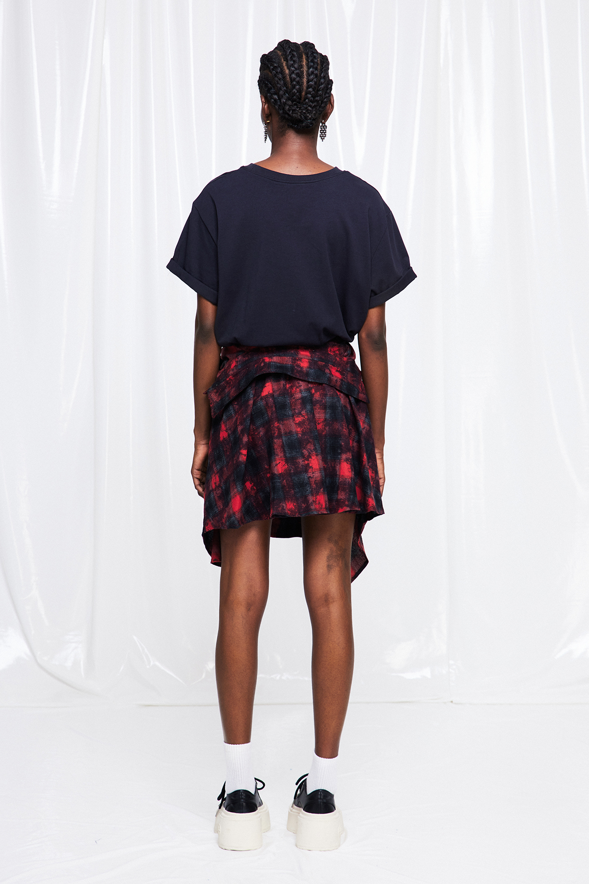 Fumnanya Grid Tie Up Mini Dress