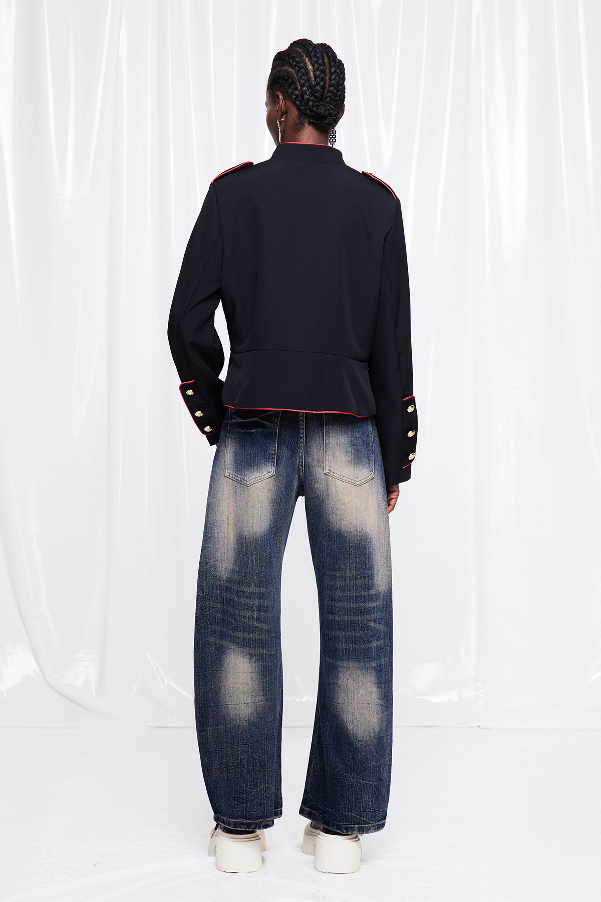 Fungai Button Embellished Napoleon Jacket